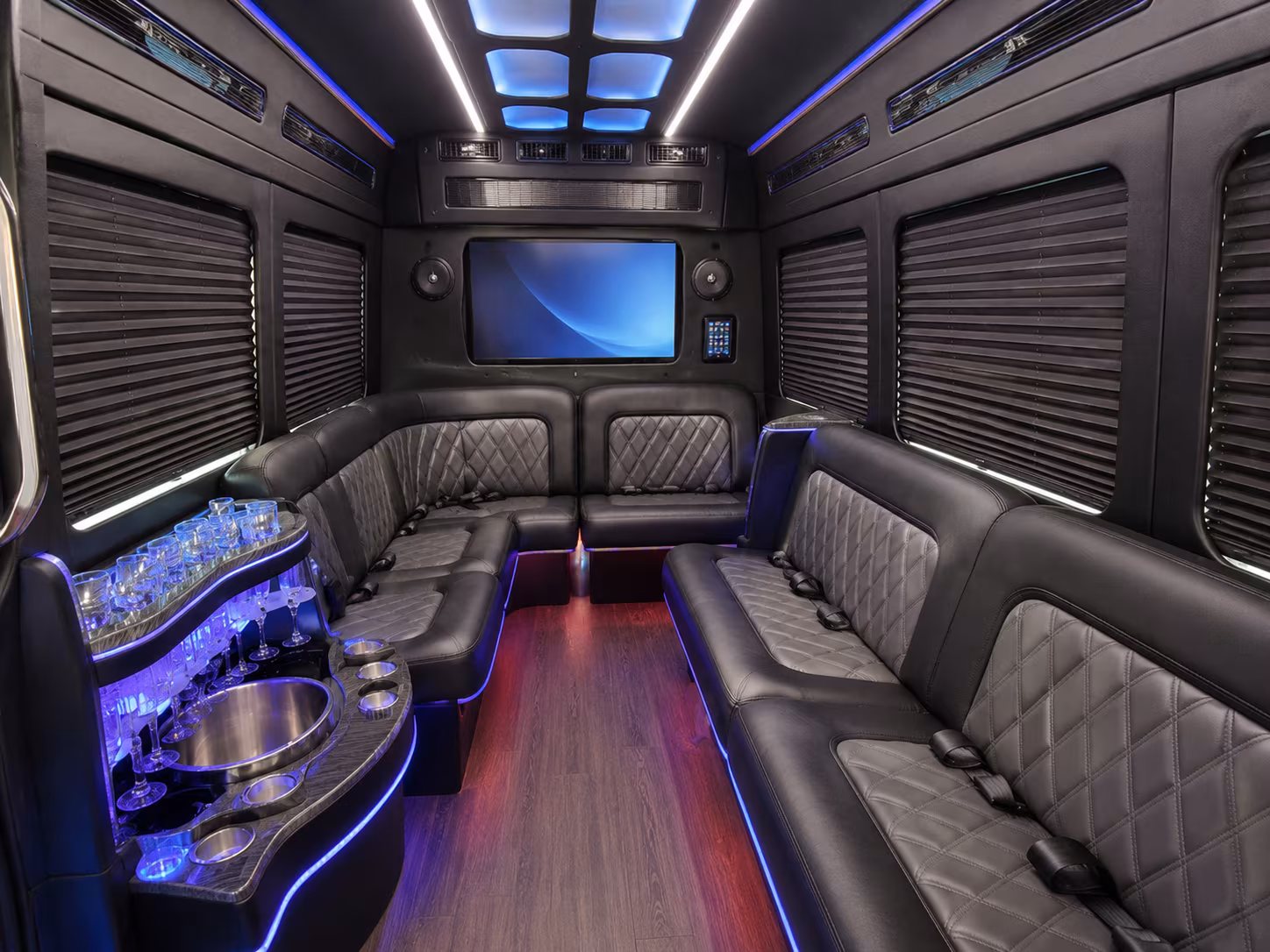 burbank party bus interior